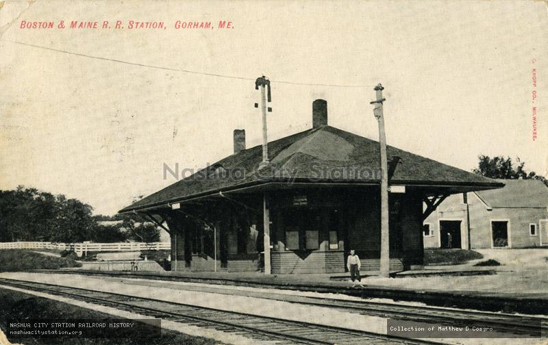 Postcard: Boston & Maine Railroad Station, Gorham, Maine